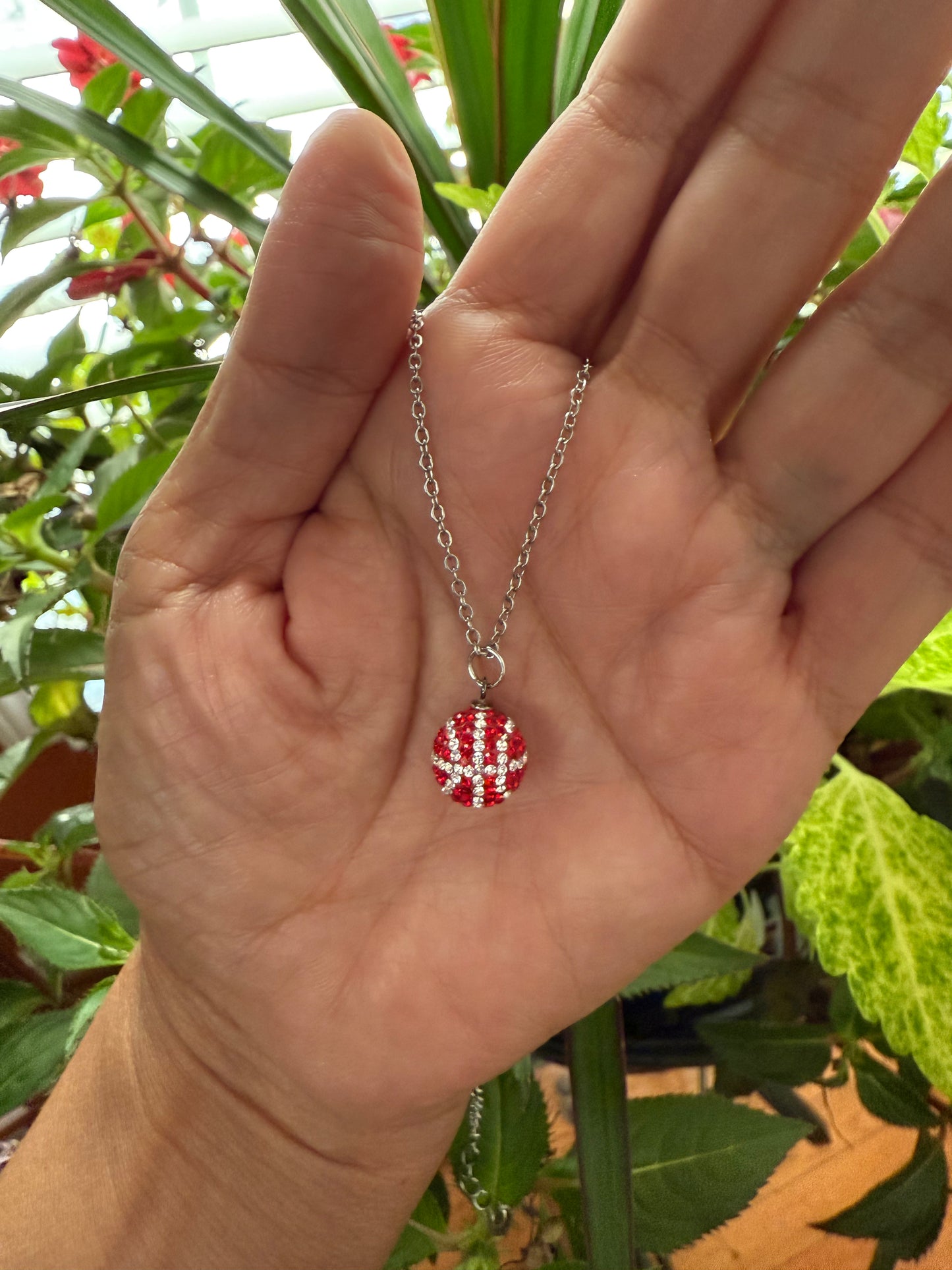 Sparkly Basketball Necklace