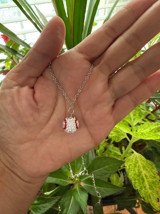 Sparkly Baseball Necklace