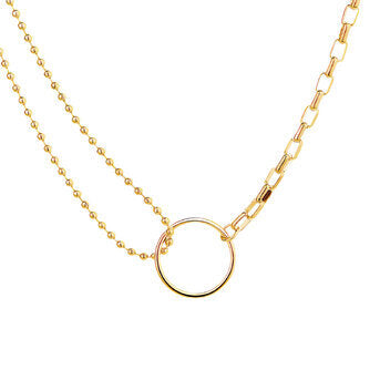 Circle Necklace with 2 different sided Chains