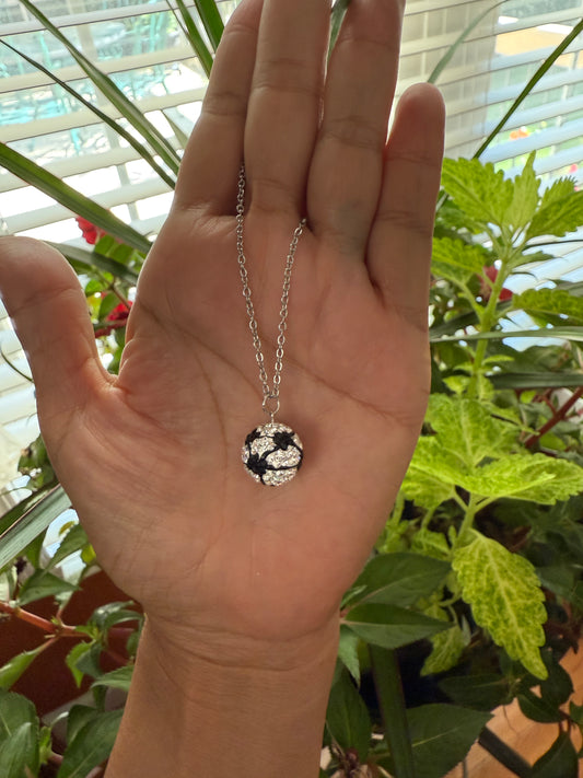 Sparkly Soccer Ball Necklace